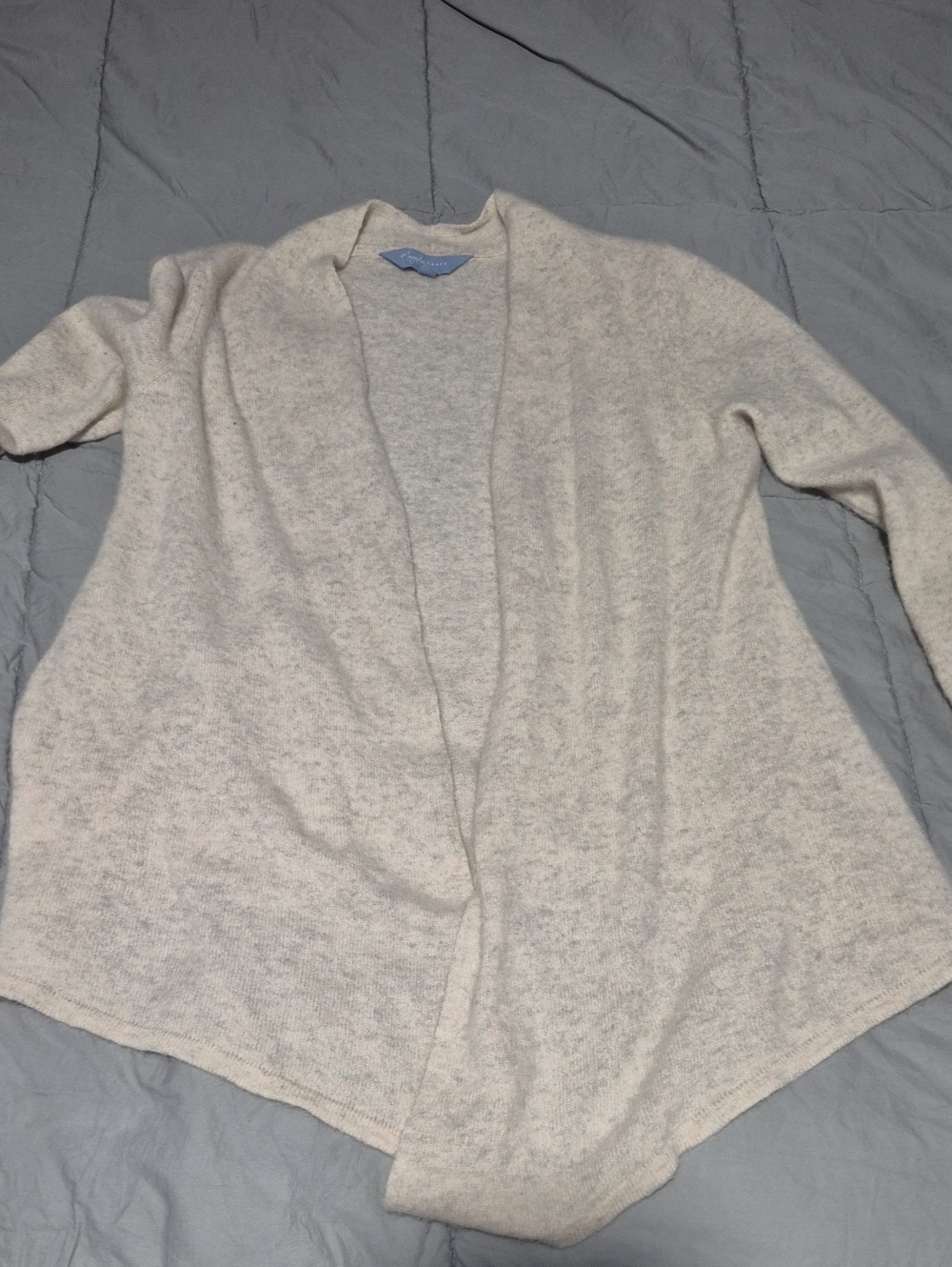 Open-Front Cream Women's Cardigan Sweater